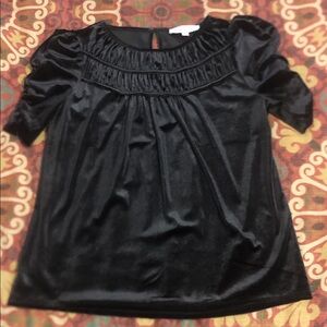 LOFT Black velvet Blouse